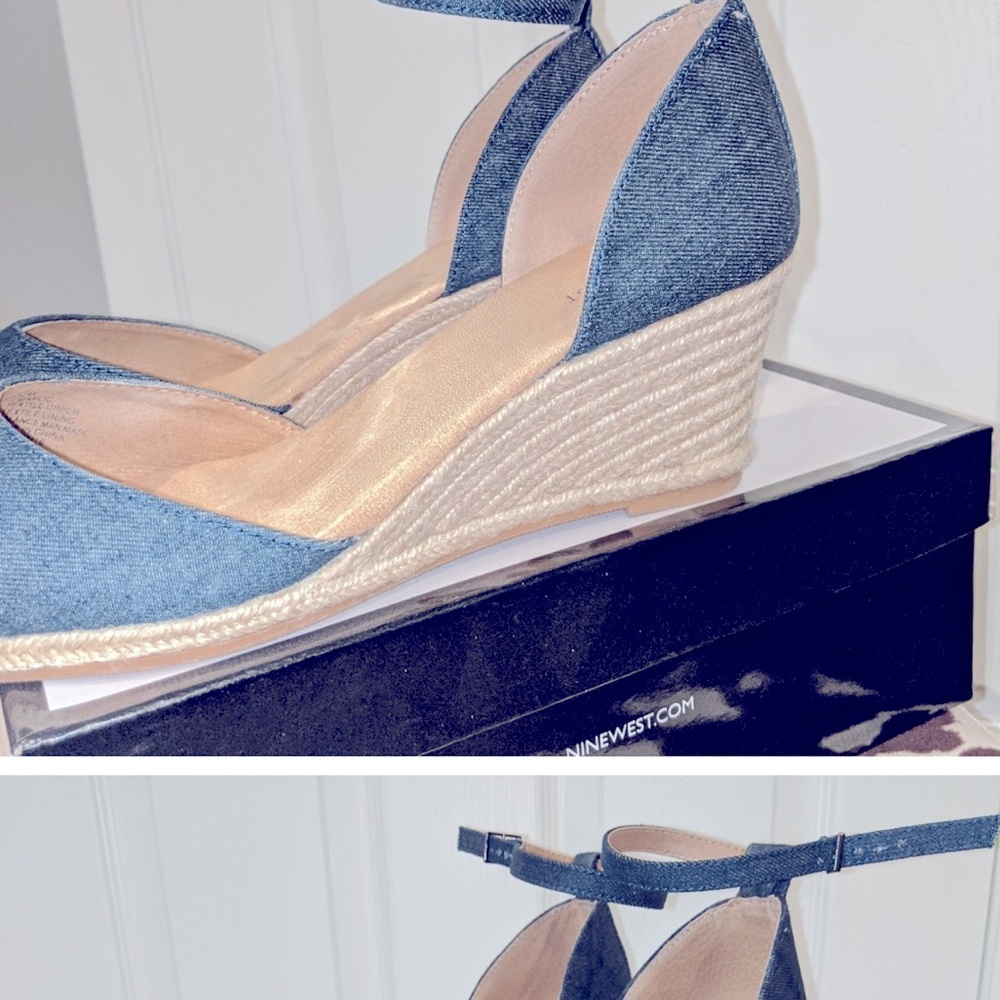 Blue denim shoes size 12 medium Nine West